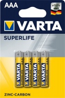 Батарейки ААА (мизинчиковые) 1,5V 4шт "Varta" Superlife R03 76187