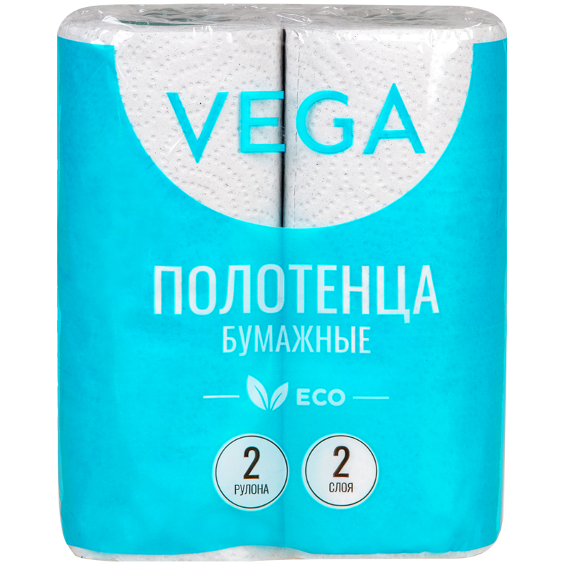 Полотенца бумажные "Vega" Eco, 2 слоя, 2 рулона 315623